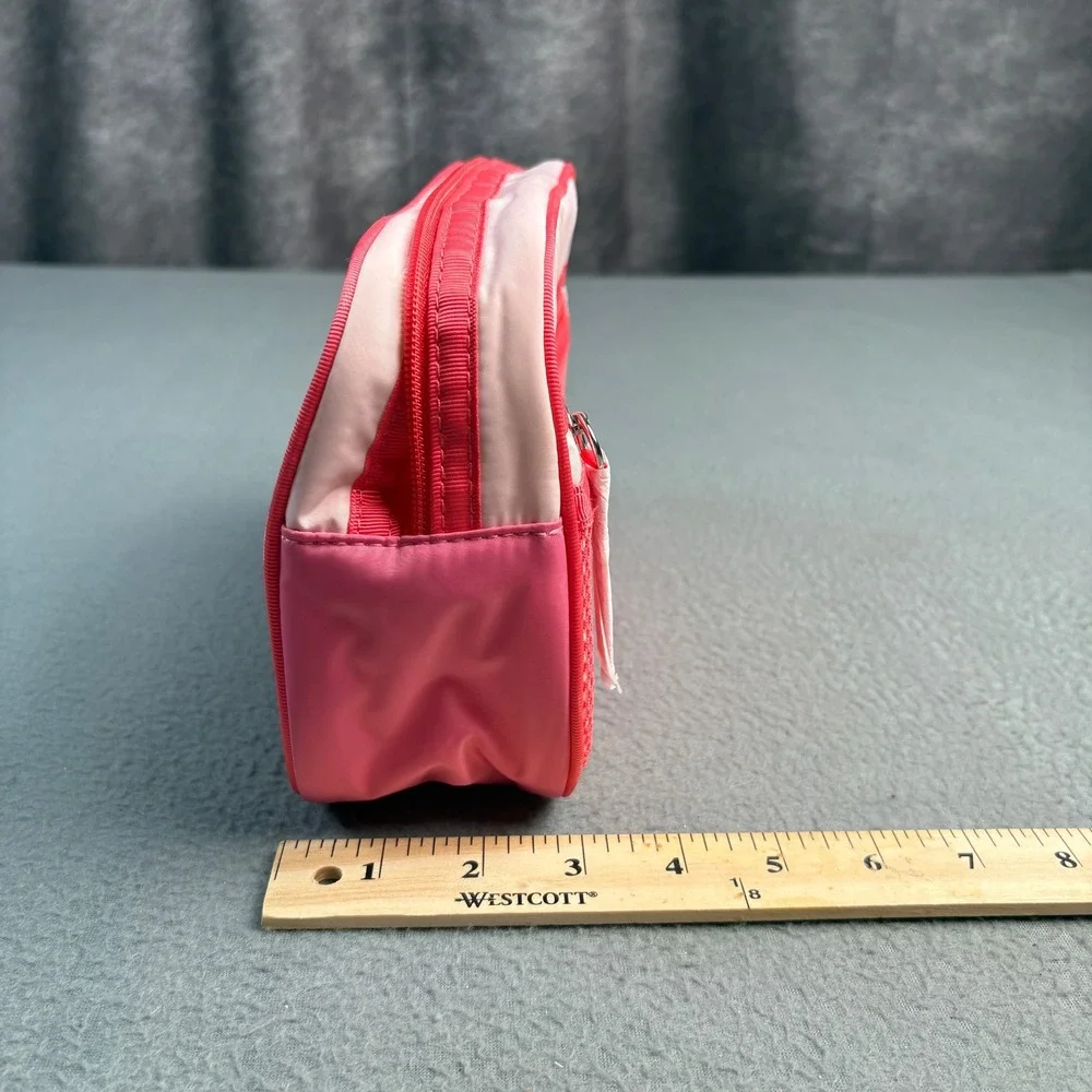 Pink Victoria's Secret Cosmetic Bag Mesh Pouch Wristlet Travel Case Pink NEW